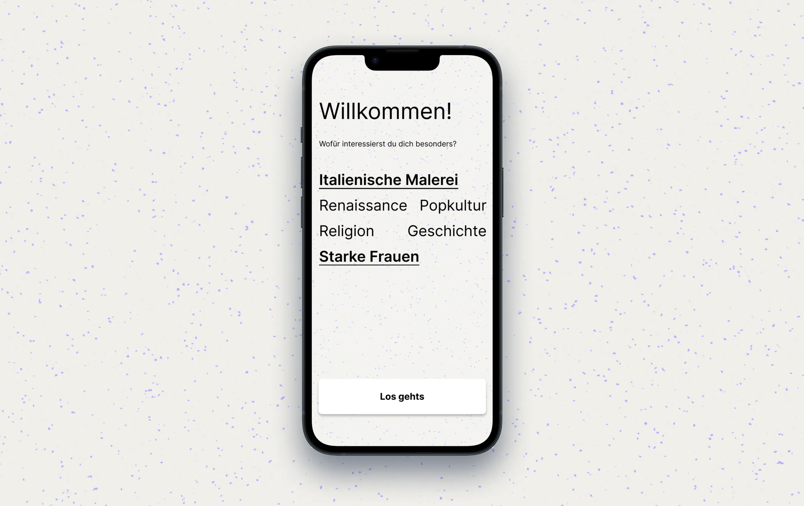 Each visitor's preferences are different. Roam knows about all the exhibition pieces and can recommend the best path for each visitor.